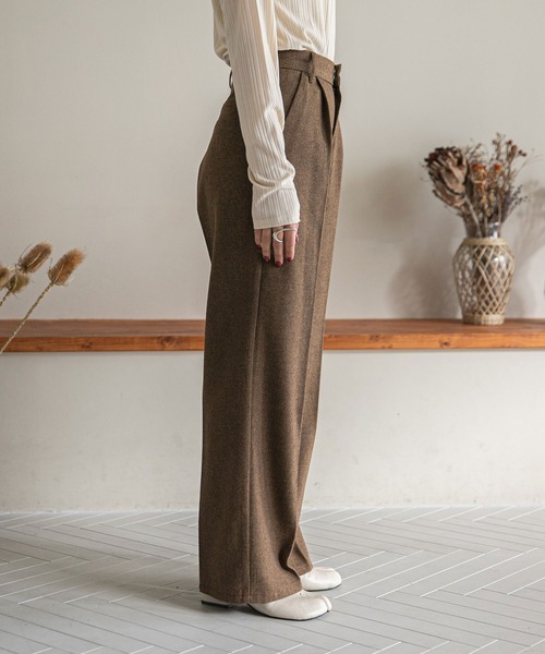 rectangle（レクタングル）の「ヘリンボーンワイドパンツ（その他パンツ・レディース・ブラック系/ブラウン系・MEDIUM/LARGE）」の7枚目の写真