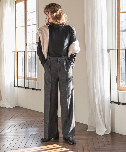 rectangle（レクタングル）の「ヘリンボーンワイドパンツ（その他パンツ・レディース・ブラック系/ブラウン系・MEDIUM/LARGE）」の22枚目の写真