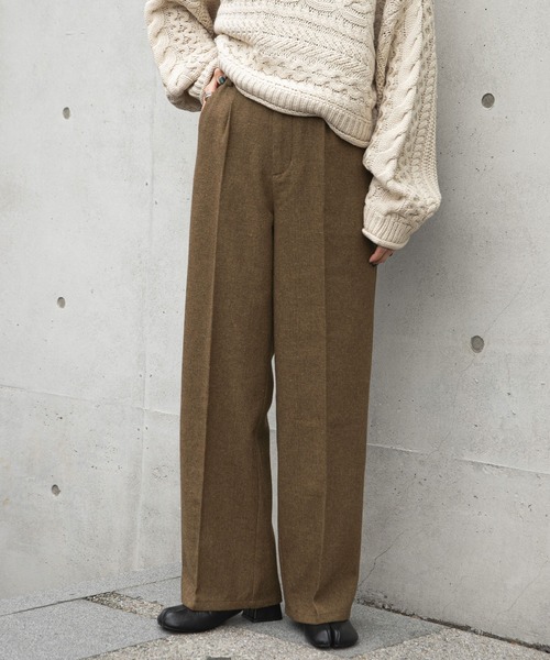 rectangle（レクタングル）の「ヘリンボーンワイドパンツ（その他パンツ・レディース・ブラック系/ブラウン系・MEDIUM/LARGE）」の10枚目の写真