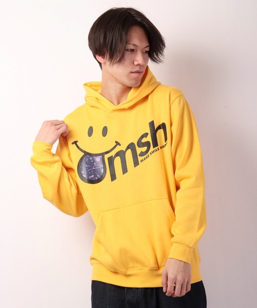 SMILEY FACE(スマイリーフェイス)の「SMILEY FACE 暖裏起毛スマイルパーカー(パーカー・メンズ・ブルー/ネイビー/カーキ/グレー系その他/グレー/ブラック系その他/ブラック/イエロー・L/M/LL)」の8枚目の写真