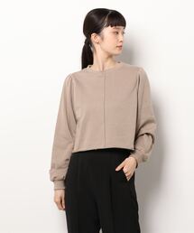 ehka sopo | バックリボンショート丈トレーナー セットアップ可能(Tシャツ/カットソー)