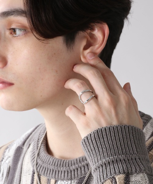 RAGEBLUE(レイジブルー)の「デザインイヤカフ/リング/260717(イヤーカフ・メンズ・その他1/ホワイト/オフホワイト・FREE)」の7枚目の写真