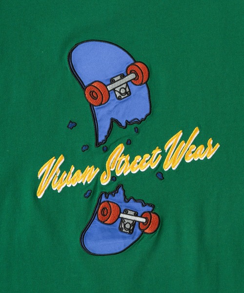 VISION STREET WEAR(ヴィジョンストリートウェア)の「【VISION STREET WEAR/ヴィジョンストリートウェア】バックプリント スケボーサテンワッペン刺繍 ロンT/ 長袖Tシャツ(Tシャツ/カットソー・メンズ・ホワイト/ブラック/ブルー/グリーン・M/L/XL)」の16枚目の写真