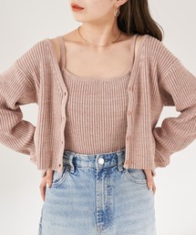 Chico | メランジショート丈カーディガン+キャミSET(カーディガン/ボレロ)