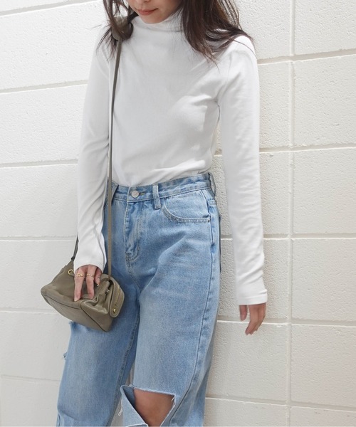 RR TOKYO（アールアールトウキョウ）の「コンフォートハイネック（Tシャツ/カットソー・レディース・ブラック/ベージュ/アイボリー/ブラウン/グレー・FREE）」の18枚目の写真