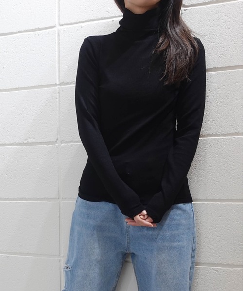 RR TOKYO（アールアールトウキョウ）の「コンフォートハイネック（Tシャツ/カットソー・レディース・ブラック/ベージュ/アイボリー/ブラウン/グレー・FREE）」の16枚目の写真