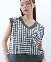 【BASIC COTTON/ベーシックコットン】22SS DIA VEST/ダイアベスト Vネックベスト チェックベスト