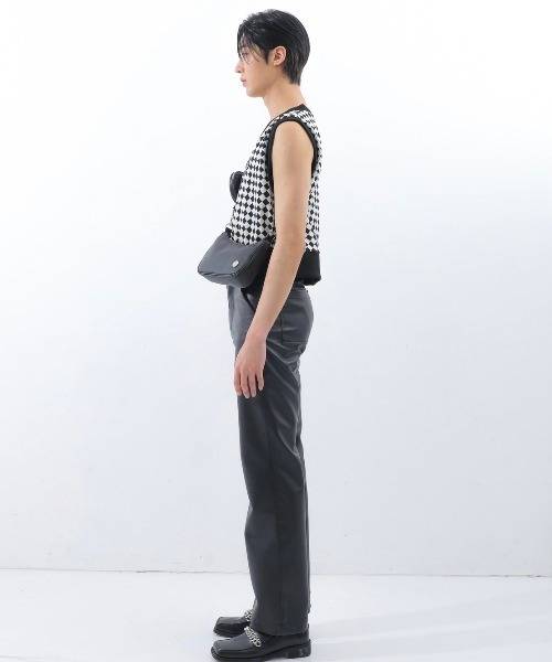 BASIC COTTON(ベーシックコットン)の「【BASIC COTTON/ベーシックコットン】22SS DIA VEST/ダイアベスト Vネックベスト チェックベスト(ベスト・メンズ・グレー/ブラック/グリーン・ONE SIZE)」の15枚目の写真