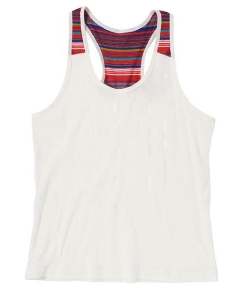 チャイハネ（チャイハネ）の「【チャイハネ】カラフルボーダータンクトップ（タンクトップ・レディース・オレンジ/ネイビー/ターコイズブルー/ホワイト・FREE）」の2枚目の写真