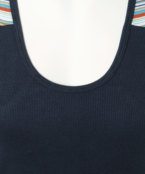 チャイハネ（チャイハネ）の「【チャイハネ】カラフルボーダータンクトップ（タンクトップ・レディース・オレンジ/ネイビー/ターコイズブルー/ホワイト・FREE）」の10枚目の写真