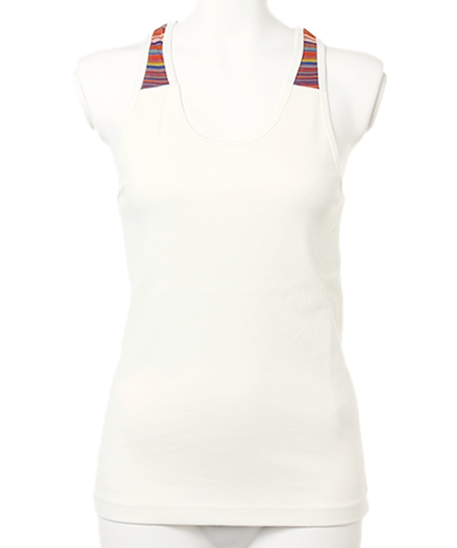 チャイハネ（チャイハネ）の「【チャイハネ】カラフルボーダータンクトップ（タンクトップ・レディース・オレンジ/ネイビー/ターコイズブルー/ホワイト・FREE）」の6枚目の写真