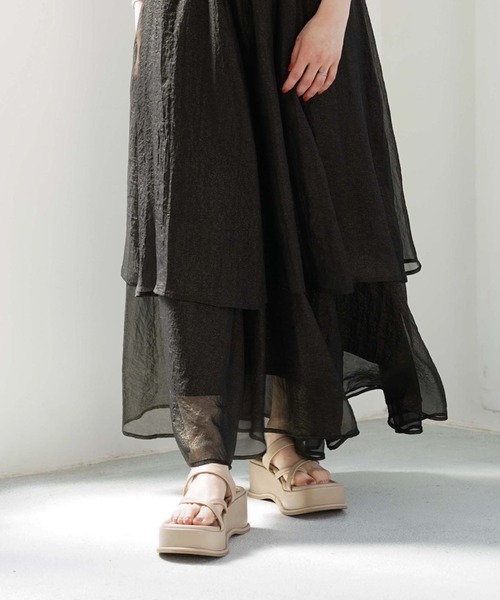 archives（アルシーヴ）の「厚底ラインサンダル（サンダル・レディース・ブラック/ベージュ/アイボリー・MEDIUM/LARGE）」の15枚目の写真