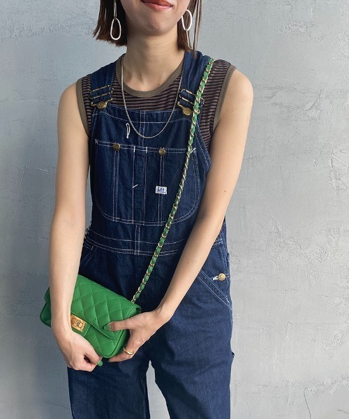 MILLER（ミラー）の「[MILLER/ミラー] 別注 配色パネルリブ ボーダータンクトップ（Tシャツ/カットソー・レディース・ブラウン/グリーン/ライム/ネイビー/ピンク/オレンジ・F）」の8枚目の写真