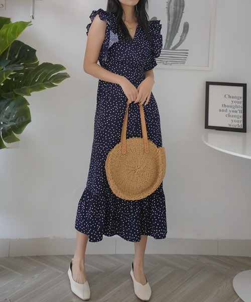 CLANE - バックフリルワンピース - BACK FRILL ONE PIECE