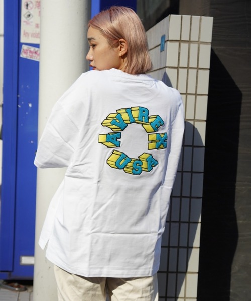 AVIREX（アヴィレックス）の「【直営店限定】サークル ロゴ ショートスリーブ Tシャツ/CIRCLE LOGO SHORT SLEEVE T-SHIRT（Tシャツ/カットソー・レディース・グレー/ホワイト/ブラック・LARGE/MEDIUM）」の2枚目の写真