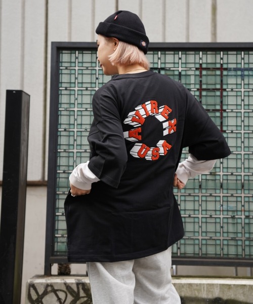 AVIREX（アヴィレックス）の「【直営店限定】サークル ロゴ ショートスリーブ Tシャツ/CIRCLE LOGO SHORT SLEEVE T-SHIRT（Tシャツ/カットソー・レディース・グレー/ホワイト/ブラック・LARGE/MEDIUM）」の10枚目の写真