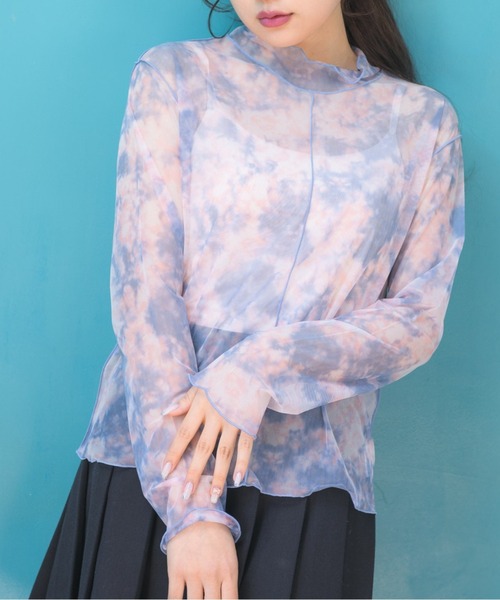 ems excite(エムズエキサイト)の「タイダイインナーカットソー(Tシャツ/カットソー・レディース・ブラック/ピンク/グリーン・FREE)」の1枚目の写真