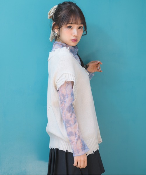 ems excite(エムズエキサイト)の「タイダイインナーカットソー(Tシャツ/カットソー・レディース・ブラック/ピンク/グリーン・FREE)」の10枚目の写真