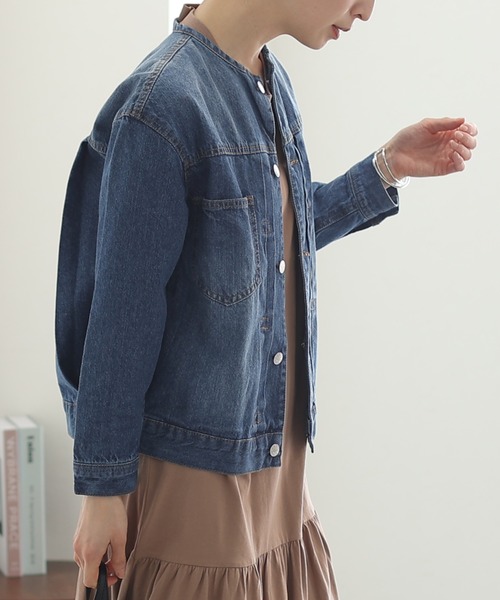 ラウンドカラーGジャン（デニムジャケット）｜ElegChic（エレグシック）