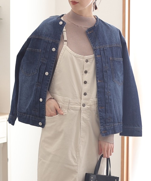 ラウンドカラーGジャン（デニムジャケット）｜ElegChic（エレグシック）
