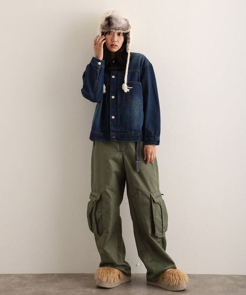 ElegChic（エレグシック）の「ラウンドカラーGジャン（デニムジャケット・レディース・ネイビー/ブルー/グレー・3L/L/XL/4L/M）」の7枚目の写真