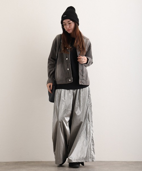 ElegChic（エレグシック）の「ラウンドカラーGジャン（デニムジャケット・レディース・ネイビー/ブルー/グレー・3L/L/XL/4L/M）」の18枚目の写真