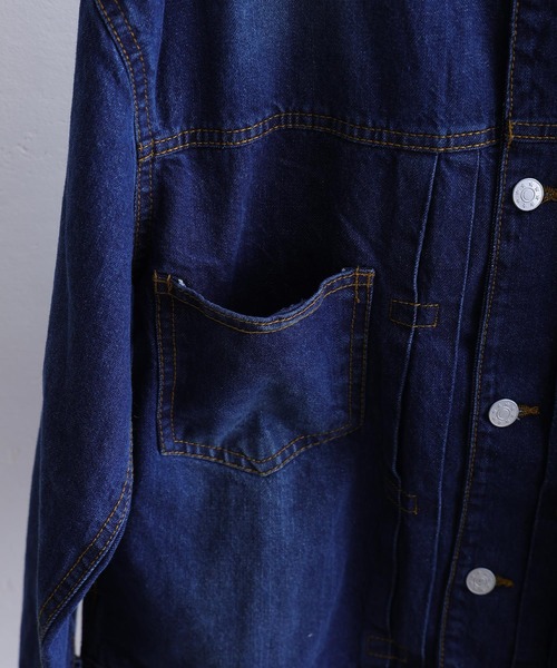 ElegChic（エレグシック）の「ラウンドカラーGジャン（デニムジャケット・レディース・ネイビー/ブルー/グレー・3L/L/XL/4L/M）」の11枚目の写真