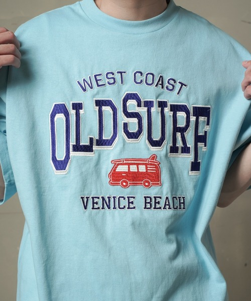 SPINNS（スピンズ）の「【ビッグシルエット】OLDSURF刺繍ロゴビッグTシャツ（Tシャツ/カットソー・メンズ・レッド/サックスブルー/ホワイト/イエロー/グリーン・ONESIZE）」の8枚目の写真