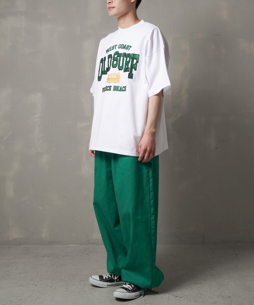 SPINNS（スピンズ）の「【ビッグシルエット】OLDSURF刺繍ロゴビッグTシャツ（Tシャツ/カットソー・メンズ・レッド/サックスブルー/ホワイト/イエロー/グリーン・ONESIZE）」の14枚目の写真