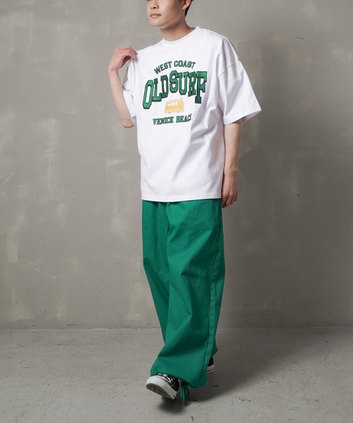 SPINNS（スピンズ）の「【ビッグシルエット】OLDSURF刺繍ロゴビッグTシャツ（Tシャツ/カットソー・メンズ・レッド/サックスブルー/ホワイト/イエロー/グリーン・ONESIZE）」の17枚目の写真