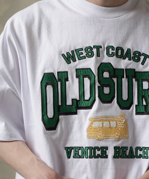 SPINNS（スピンズ）の「【ビッグシルエット】OLDSURF刺繍ロゴビッグTシャツ（Tシャツ/カットソー・メンズ・レッド/サックスブルー/ホワイト/イエロー/グリーン・ONESIZE）」の19枚目の写真