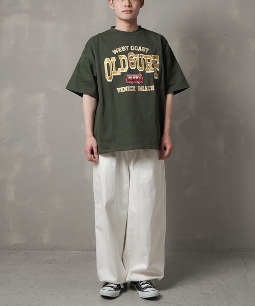 SPINNS（スピンズ）の「【ビッグシルエット】OLDSURF刺繍ロゴビッグTシャツ（Tシャツ/カットソー・メンズ・レッド/サックスブルー/ホワイト/イエロー/グリーン・ONESIZE）」の20枚目の写真