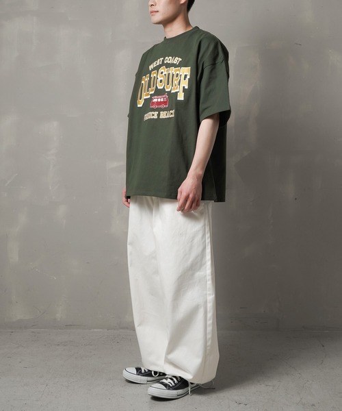 SPINNS（スピンズ）の「【ビッグシルエット】OLDSURF刺繍ロゴビッグTシャツ（Tシャツ/カットソー・メンズ・レッド/サックスブルー/ホワイト/イエロー/グリーン・ONESIZE）」の21枚目の写真