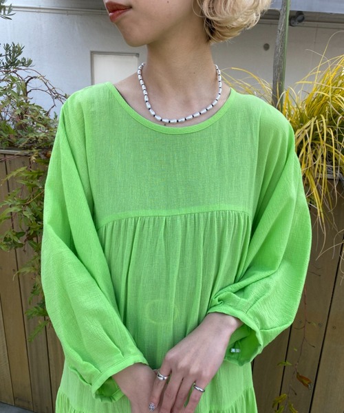 CIAOPANIC（チャオパニック）の「バックツイストティアードワンピース（ワンピース・レディース・ブラック/グリーン・FREE）」の19枚目の写真