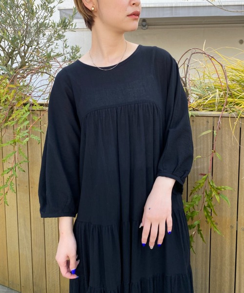 CIAOPANIC（チャオパニック）の「バックツイストティアードワンピース（ワンピース・レディース・ブラック/グリーン・FREE）」の16枚目の写真