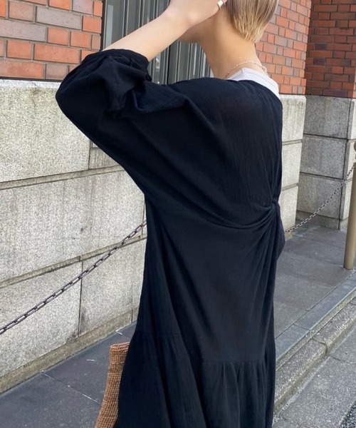 CIAOPANIC（チャオパニック）の「バックツイストティアードワンピース（ワンピース・レディース・ブラック/グリーン・FREE）」の7枚目の写真