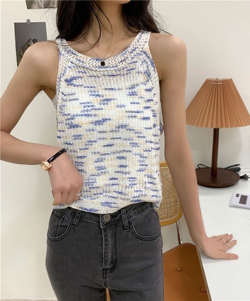 Jewelobe(ジュエローブ)の「カラフルニットアメリカンスリーブキャミソール(キャミソール・レディース・ホワイト/パープル/イエロー/グリーン・FREE)」の12枚目の写真