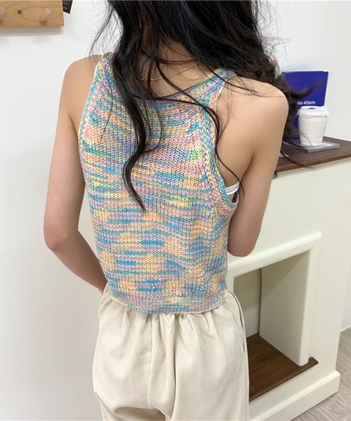 Jewelobe(ジュエローブ)の「カラフルニットアメリカンスリーブキャミソール(キャミソール・レディース・ホワイト/パープル/イエロー/グリーン・FREE)」の21枚目の写真