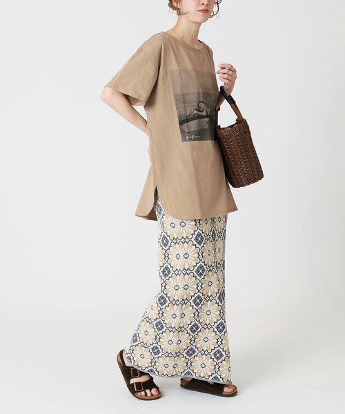 B.C STOCK（ベーセーストック）の「Yacht Lady フォトTシャツ（Tシャツ/カットソー・レディース・ホワイト/ブラウン・FREE）」の12枚目の写真