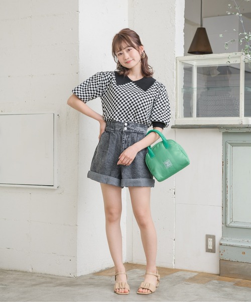 ems excite（エムズエキサイト）の「ロールアップデニムSPT（デニムパンツ・レディース・ブラック/オフホワイト/ケミカルウォッシュ/ブルー系その他5・FREE）」の12枚目の写真