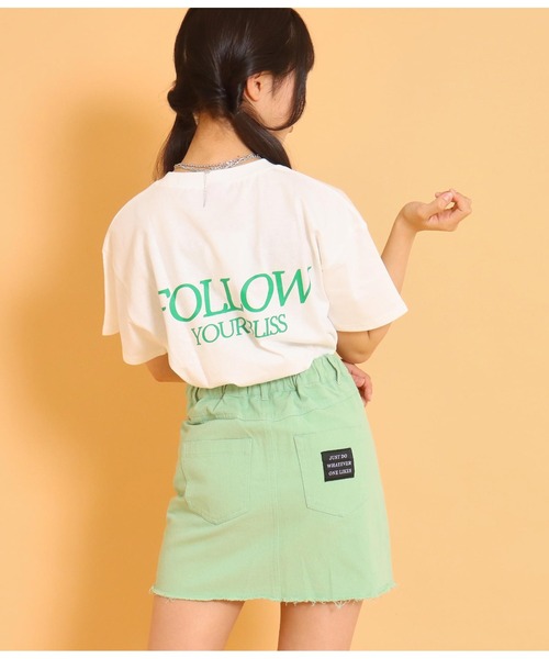 ANAP GiRL(アナップガール)の「ポケットデザインTシャツ(Tシャツ/カットソー・キッズ・ホワイト/イエロー/スミクロ・S/M)」の2枚目の写真