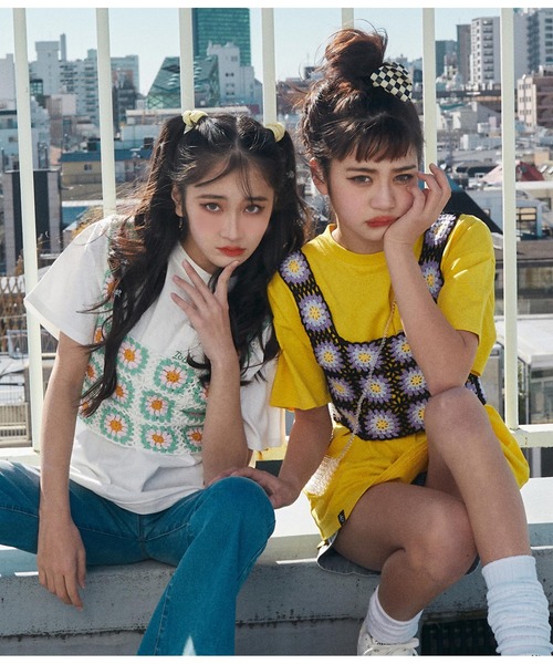 ANAP GiRL(アナップガール)の「ポケットデザインTシャツ(Tシャツ/カットソー・キッズ・ホワイト/イエロー/スミクロ・S/M)」の18枚目の写真