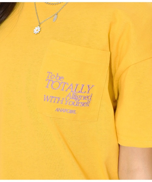 ANAP GiRL(アナップガール)の「ポケットデザインTシャツ(Tシャツ/カットソー・キッズ・ホワイト/イエロー/スミクロ・S/M)」の10枚目の写真