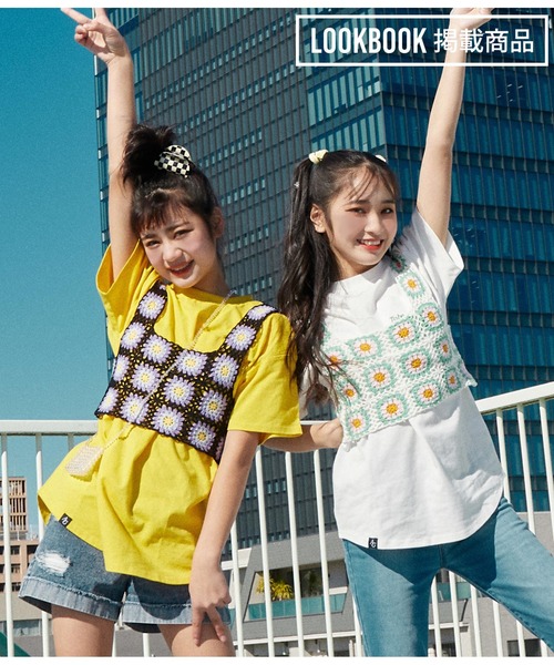 ANAP GiRL(アナップガール)の「ポケットデザインTシャツ(Tシャツ/カットソー・キッズ・ホワイト/イエロー/スミクロ・S/M)」の22枚目の写真