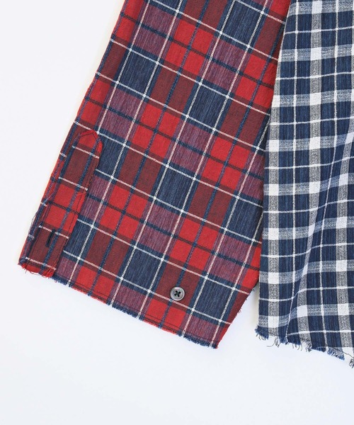 VICTIM（ヴィクティム）の「VICTIM ヴィクティム / DAMEGE CHECK SHIRTS / VTM-22-S-017（シャツ/ブラウス・メンズ・グリーン/レッド/ネイビー・M/L/XL）」の9枚目の写真