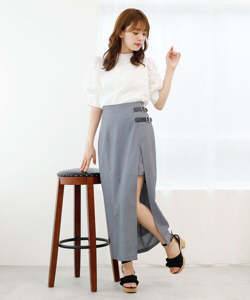 MAJESTIC LEGON（マジェスティックレゴン）の「エアリーバックリボンアソートブラウス（シャツ/ブラウス・レディース・ライトグレー/アイボリー/ホワイト系その他/ブラック系その他・MEDIUM）」の5枚目の写真