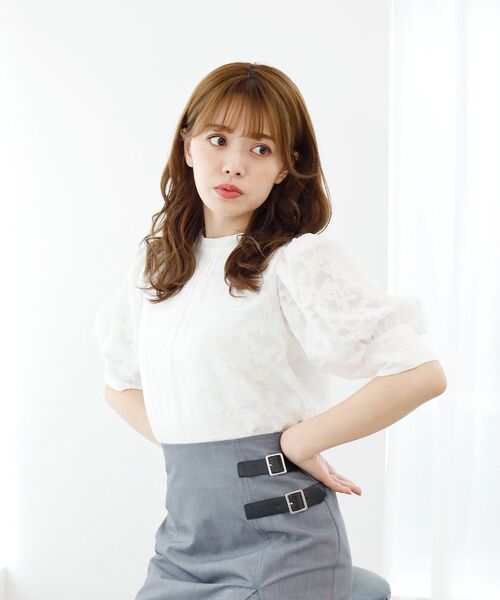 MAJESTIC LEGON（マジェスティックレゴン）の「エアリーバックリボンアソートブラウス（シャツ/ブラウス・レディース・ライトグレー/アイボリー/ホワイト系その他/ブラック系その他・MEDIUM）」の7枚目の写真