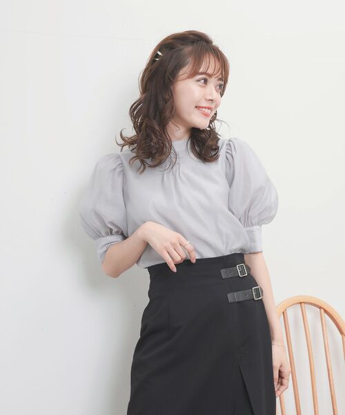 MAJESTIC LEGON（マジェスティックレゴン）の「エアリーバックリボンアソートブラウス（シャツ/ブラウス・レディース・ライトグレー/アイボリー/ホワイト系その他/ブラック系その他・MEDIUM）」の10枚目の写真