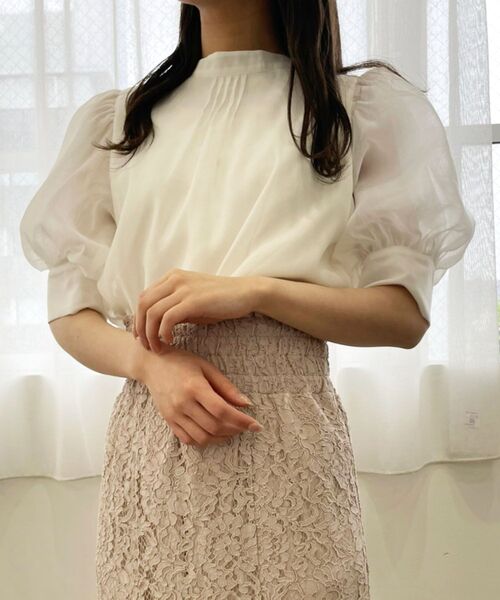 MAJESTIC LEGON（マジェスティックレゴン）の「エアリーバックリボンアソートブラウス（シャツ/ブラウス・レディース・ライトグレー/アイボリー/ホワイト系その他/ブラック系その他・MEDIUM）」の22枚目の写真