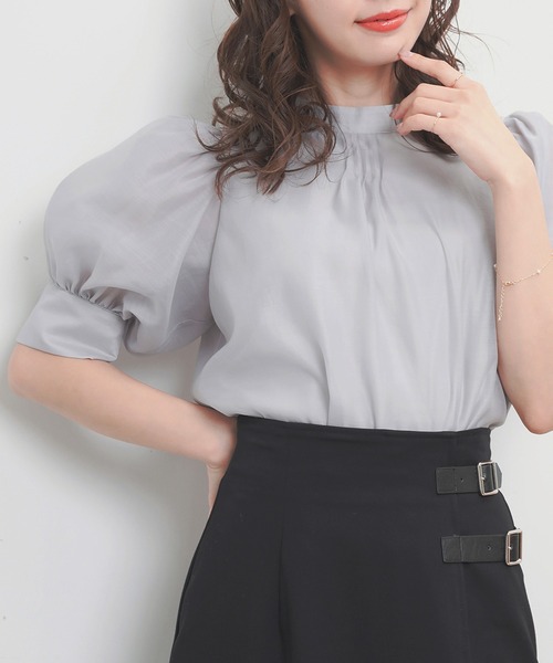 MAJESTIC LEGON（マジェスティックレゴン）の「エアリーバックリボンアソートブラウス（シャツ/ブラウス・レディース・ライトグレー/アイボリー/ホワイト系その他/ブラック系その他・MEDIUM）」の4枚目の写真